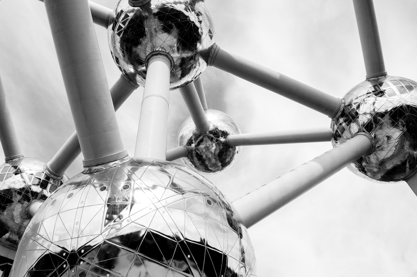 The Atomium, Brussels — a monument representing an iron unit cell magnified 165 billion times